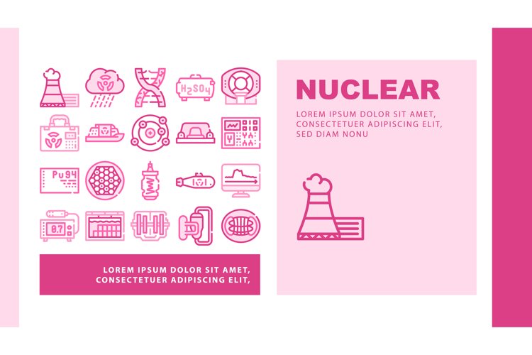 Nuclear Energy Power Landing Header Vector example image 1