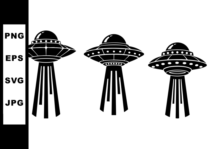 Futuristic Flying Saucer Spaceships Vector Set