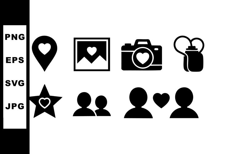 Love and Heart Icons Set for Social Media and Communication
