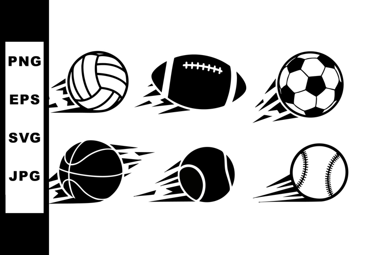 Flying Sports Balls Vector Icons Set