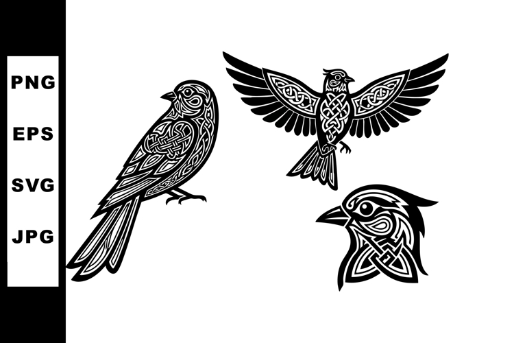 Celtic Style Bird Tribal Art Vector Design