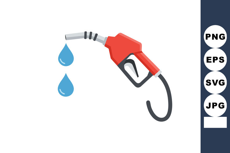 Gasoline pump nozzle with blue water drops vector illustrati example image 1
