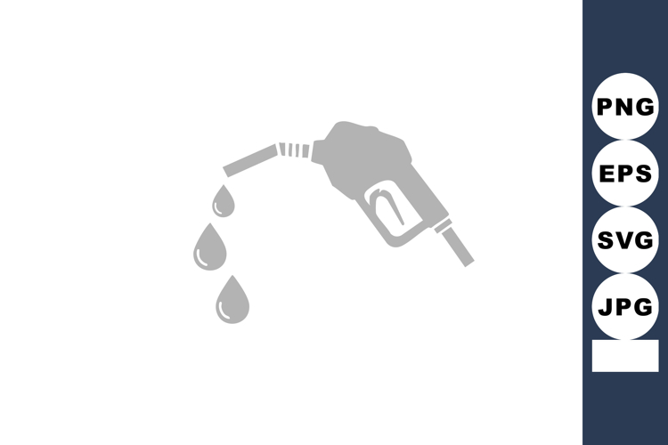 Fuel nozzle with dripping liquid drops vector icon for energ