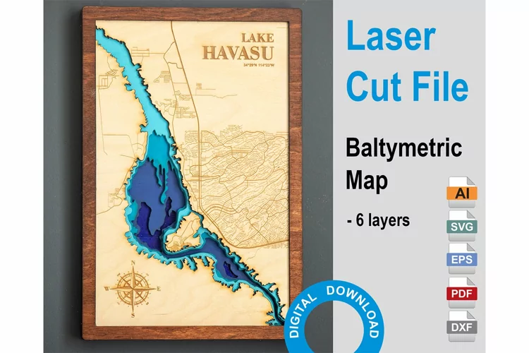 Havasu Lake. DXF, AI, SVG - Wood Multilayer Laser Cut Design