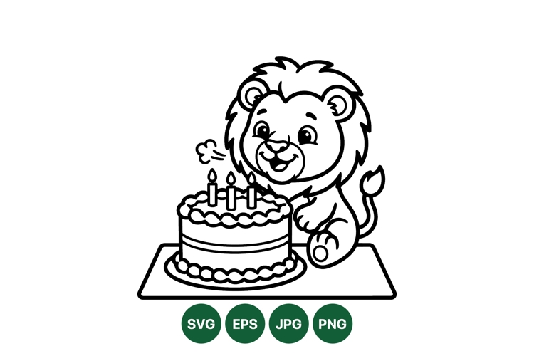 Lion Clipart Black And White Image 16