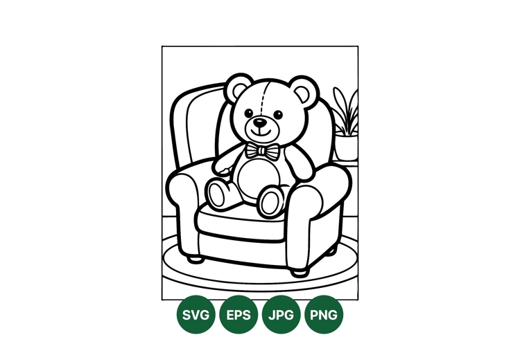 Bear Clipart Black and White Image 5