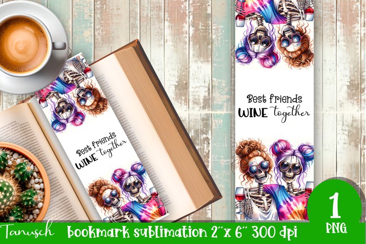 funny Wine bookmark Sublimation / Coffee now wine later