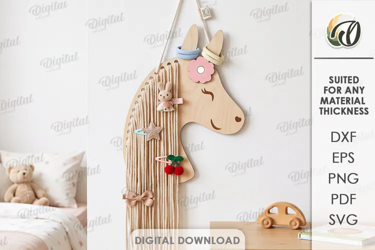 Horse Hair Bow Holder Laser Cut. Hair Bow Hanger SVG