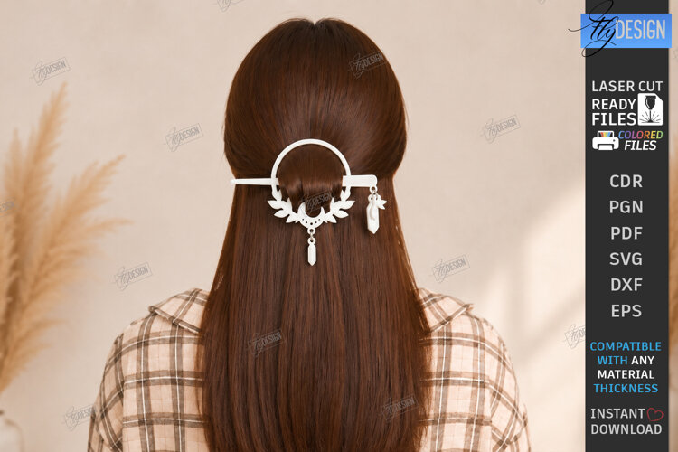 Hair Forks Laser Cut | Wooden Hair Pin | Hair Accessories example image 1