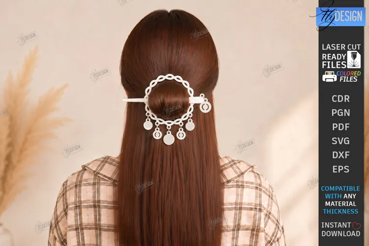 Hair Forks Laser Cut | Wooden Hair Pin | Hair Accessories