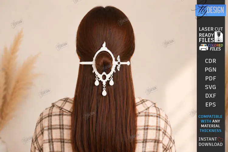 Hair Forks Laser Cut | Wooden Hair Pin | Hair Accessories
