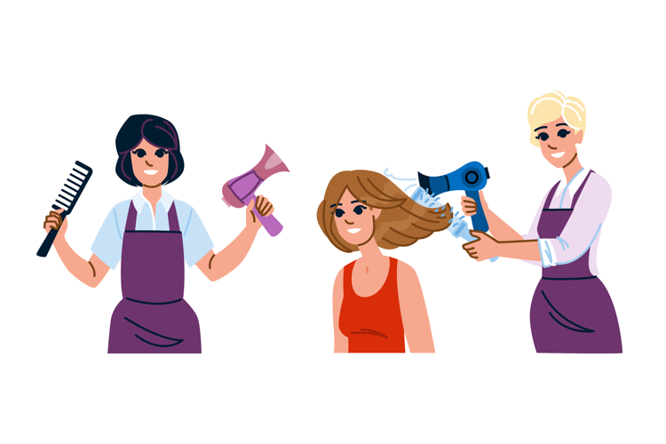 haircut hairdresser woman vector