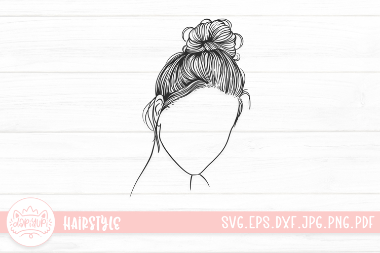 Messy Bun Clipart