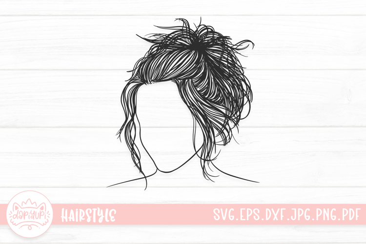 Messy Bun Clipart Image 2