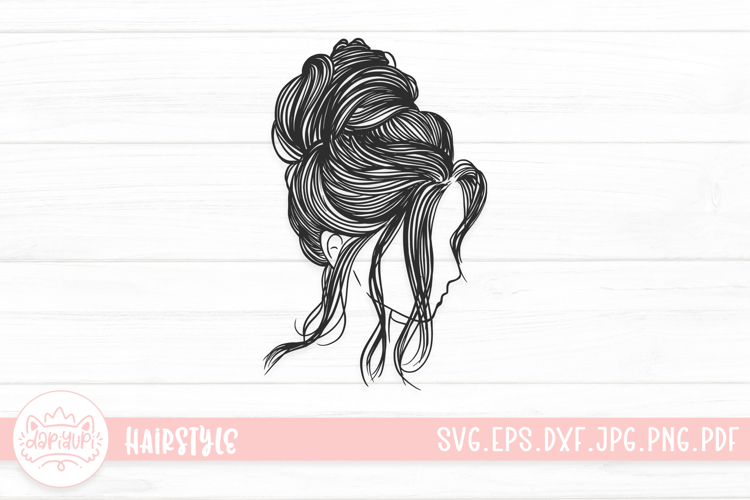 Messy Bun Clipart Image 3