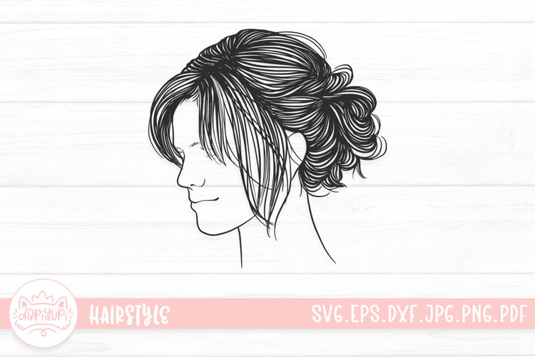 Messy Bun Clipart Image 4