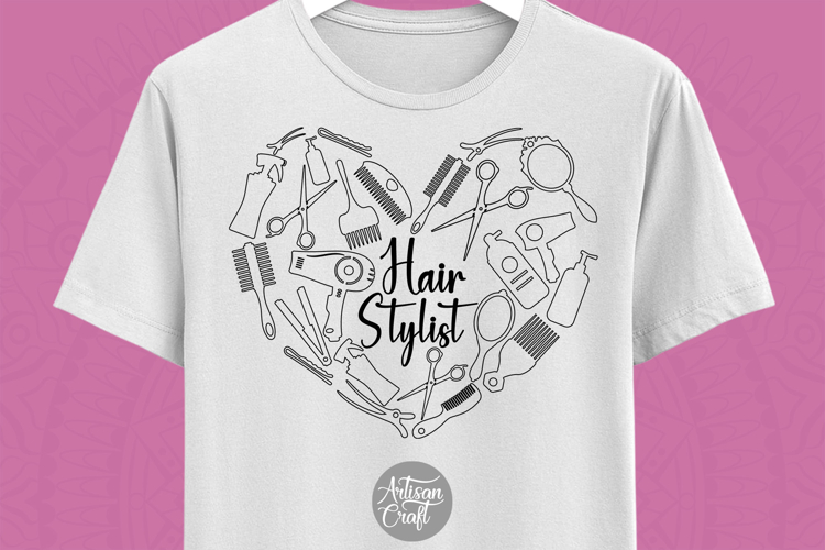 Hair stylist Doodle Collage, Hair stylist T Shirt design