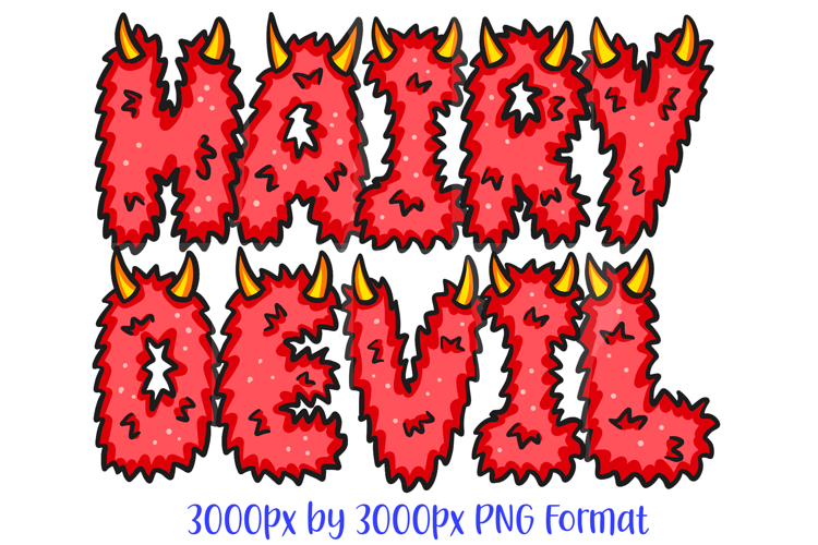 Hairy Devil Alphabet Lettering Font Monster Halloween ABC