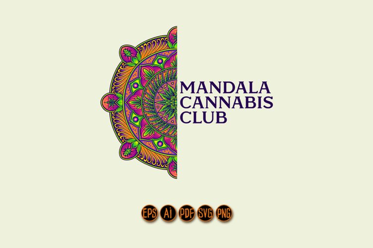 Half Mandala ornament Meets Cannabis example image 1