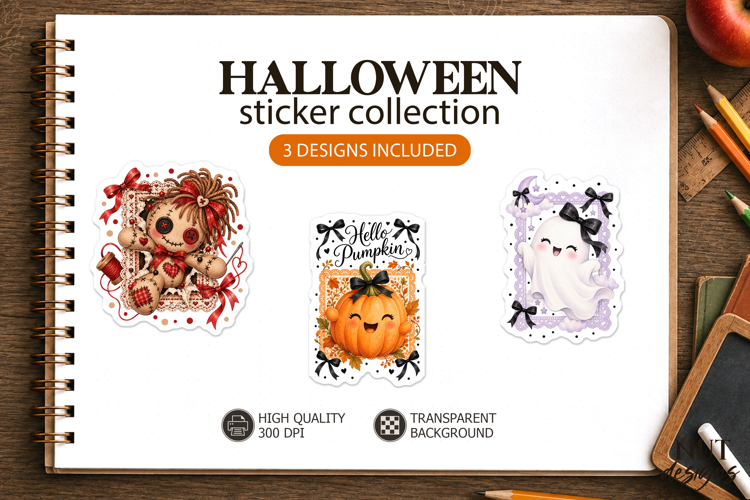 Cute Halloween Pumpkin Ghost Stickers