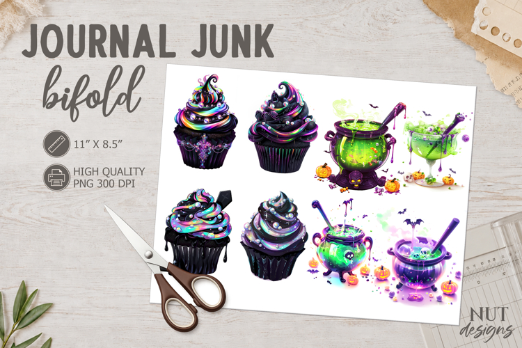 Witchy junk journal Bifold Halloween Junk Journal