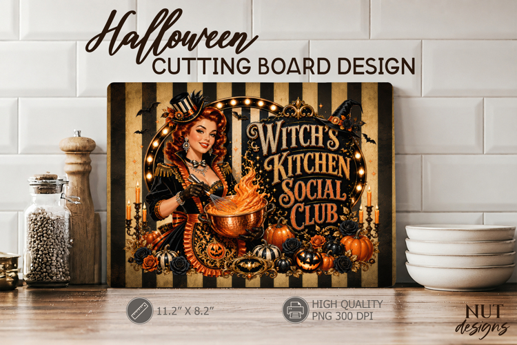 Witchs Kitchen Social Club Halloween cutting board Baker