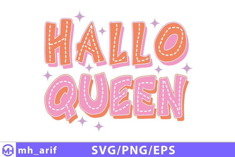 Halloqueen Halloween Retro SVG PNG T-shirt Design