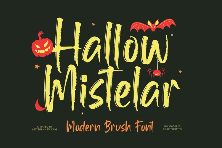 Hallow Mistelar Modern Brush Font