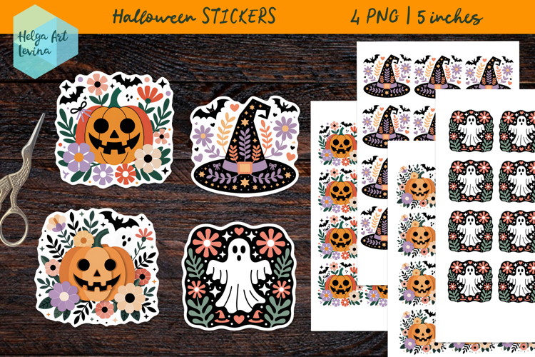 Cute Halloween, Stickers printable PNG