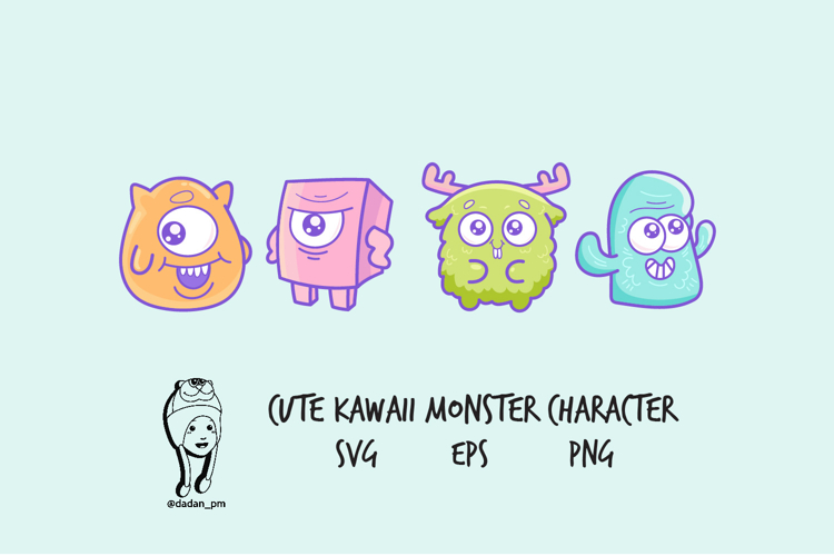 Cute Kawaii Monster Character Cartoon