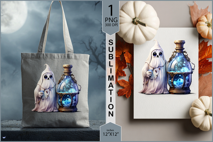 Grumpy ghost|Poison Bottle |bottle of magic halloween| ghost