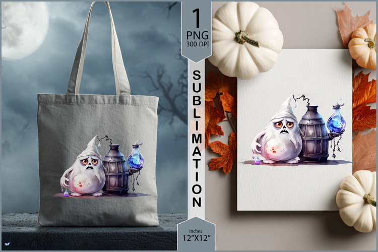 Grumpy ghost|Poison Bottle |bottle of magic halloween| ghost