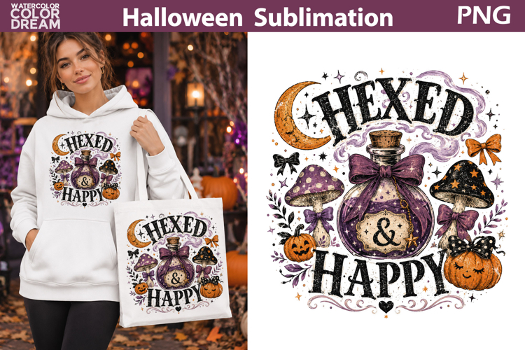 Hexed and Happy Halloween | Witchy Sublimation Art