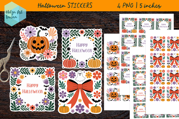 Cute Halloween, Stickers printable PNG