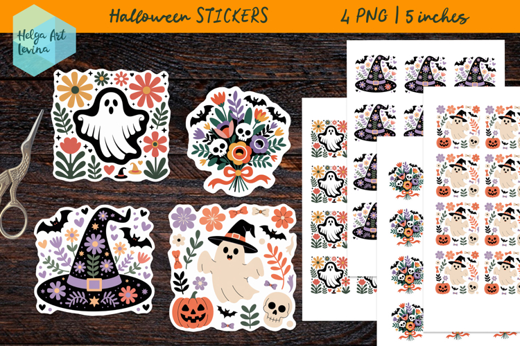 Cute Halloween, Stickers printable PNG