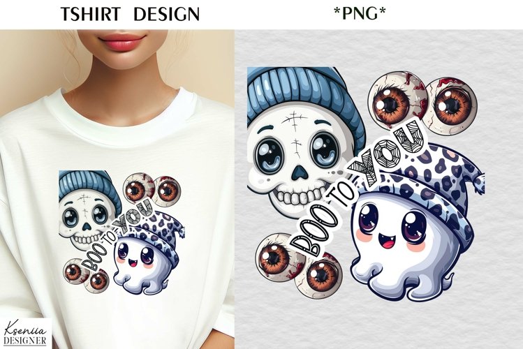 Cartoon Halloween Ghost|Funny Halloween Quotes T Shirt example image 1