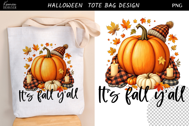 Cozy Days Tote Bag Sublimation PNG | Fall Floral Design