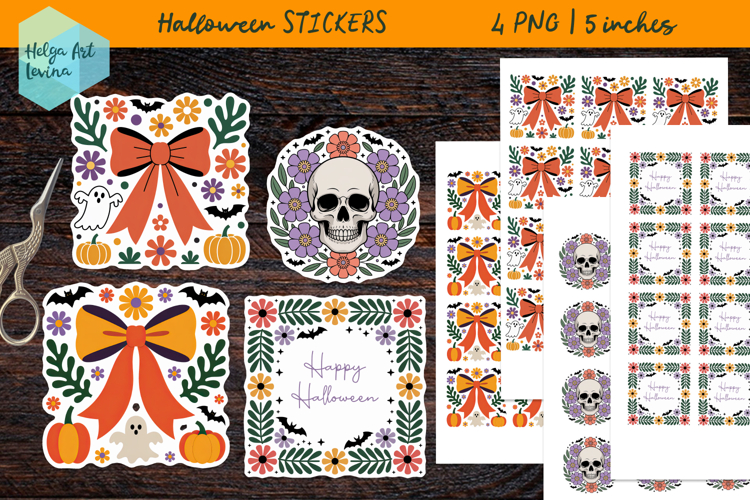 Cute Halloween, Stickers printable PNG