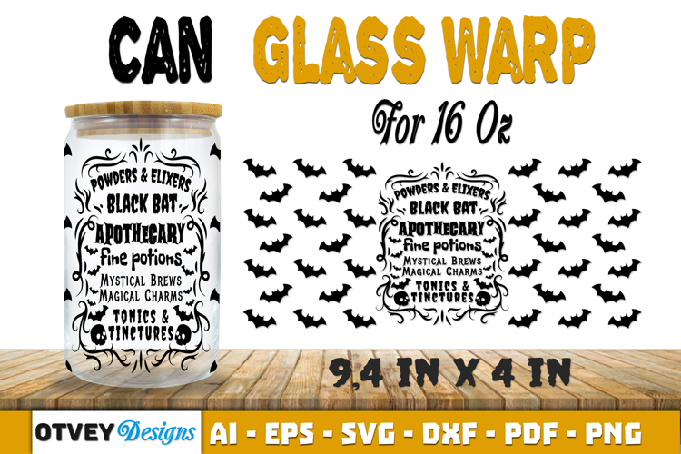 Can Glass 16 Oz Libbey Wrap SVG Halloween SVG