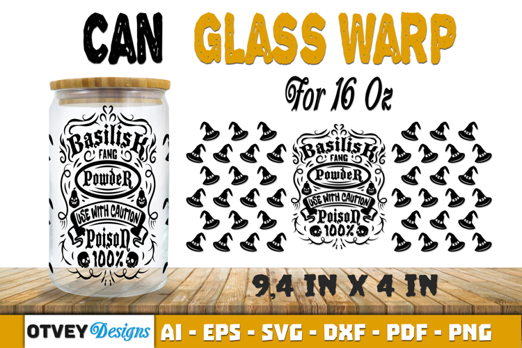 Can Glass 16 Oz Libbey Wrap SVG Halloween SVG