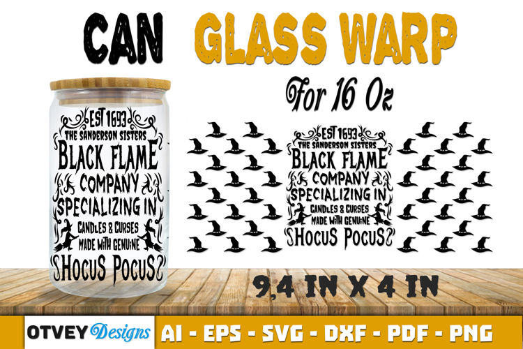 Can Glass 16 Oz Libbey Wrap SVG Halloween SVG