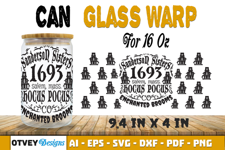 Can Glass 16 Oz Libbey Wrap SVG Halloween SVG