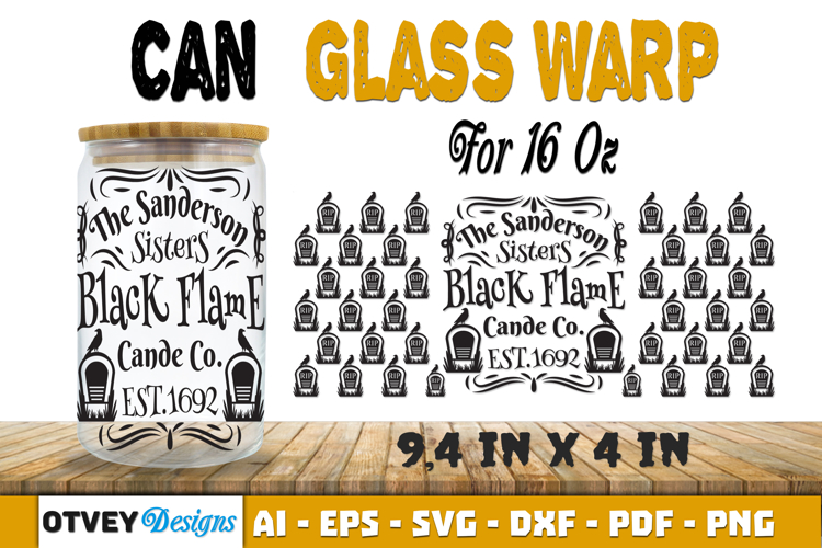 Can Glass 16 Oz Libbey Wrap SVG Halloween SVG