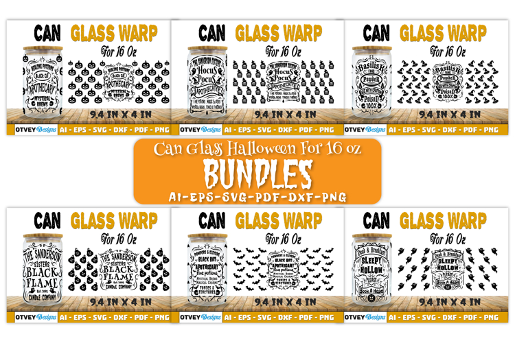 Can Glass 16 Oz Libbey Wrap SVG Halloween SVG BUNDLES