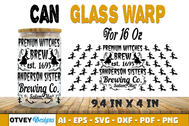 Can Glass 16 Oz Libbey Wrap SVG Halloween SVG