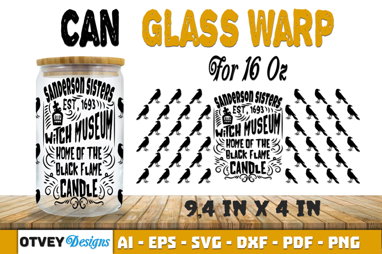 Can Glass 16 Oz Libbey Wrap SVG Halloween SVG