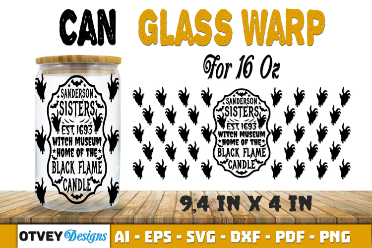 Can Glass 16 Oz Libbey Wrap SVG Halloween SVG