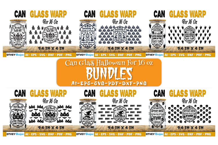 Can Glass 16 Oz Libbey Wrap SVG Halloween SVG BUNDLES