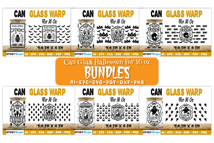 Can Glass 16 Oz Libbey Wrap SVG Halloween SVG BUNDLES
