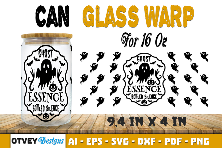 Can Glass 16 Oz Libbey Wrap SVG Halloween SVG